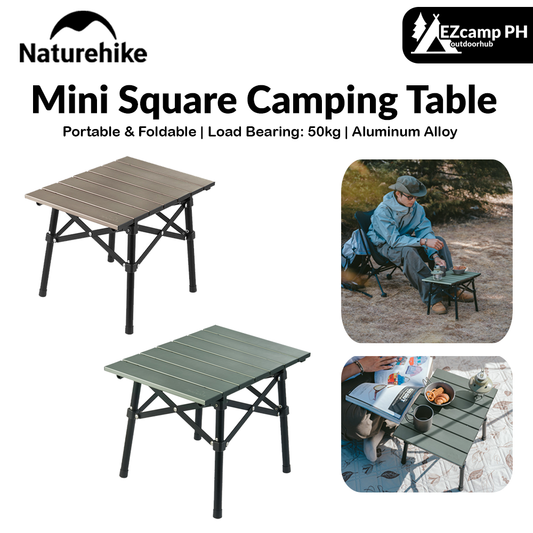 Naturehike Mini Square Camping Table Folding Portable Only 1kg Foldable Aluminum Durable 50kg Max Load Ultralight Hiking Backpacking Picnic BBQ