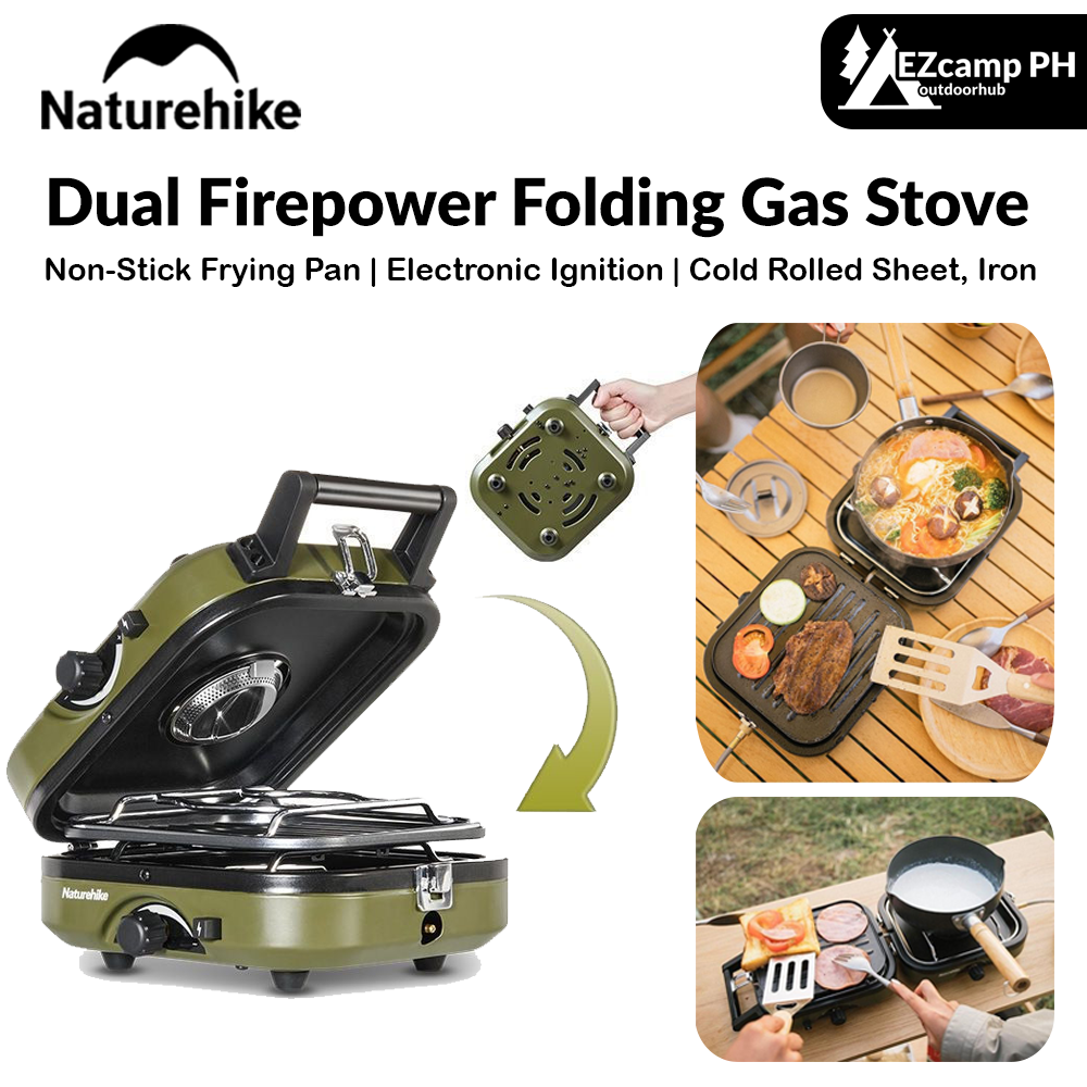 Naturehike Dual Firepower Folding Gas Stove Double Butane Gas Burner Stove Outdoor Camping 2300W High Fire Power Screw Type Isobutane Fuel Type