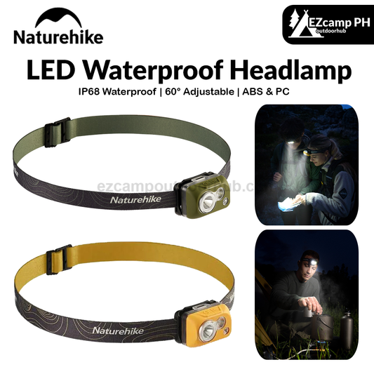 Naturehike LED Headlamp IP68 Waterproof Headlight Camping Head Lamp SOS Flashing Light Flashlight Outdoor Survival Hiking Tool 60° Degree Adjustable