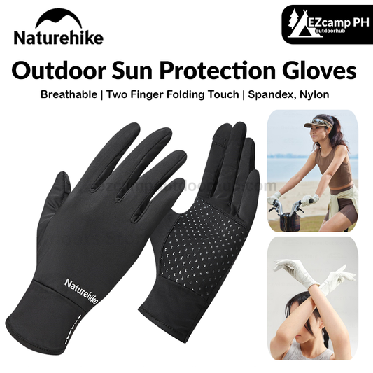Naturehike Summer Sunscreen Gloves Dew Finger Touch Screen Lightweight Sun Protection Hiking Camping Outdoor Driving Cycling Cool Gloves Non-slip Breathable Men Women UPF50+ Original Nature Hike