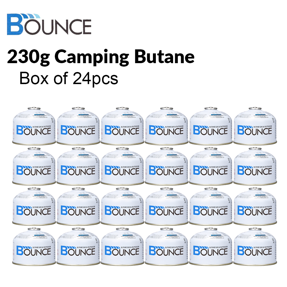 BOUNCE Camping Butane Gas Screw Type Valve 110G 230G 450G Isobutane Fuel Canister Can for Camp Portable Cooking Stove Torch Burner Lamp Lantern Light Original ISO Butane Propane Outdoor Portable