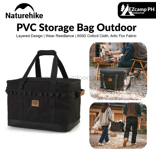 Naturehike PVC Storage Bag Outdoor Portable Lightweight Multipurpose 35L Picnic Toolbox Black Waterproof Kitchenware Storage Box Storage Box Camping