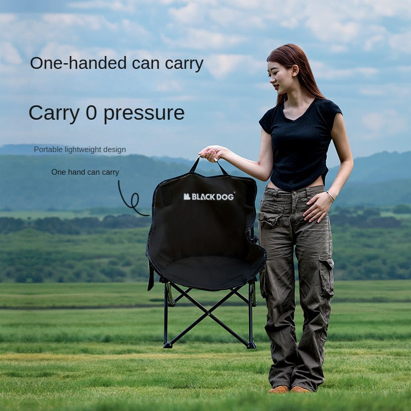 BLACKDOG FLOATING MOON PRO Foldable Black Chair Portable Folding Ultralight Stool Chair Camping Beach Fishing Picnic Travel Armchair 120kg Max Load