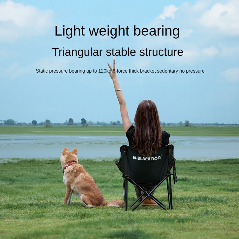 BLACKDOG FLOATING MOON PRO Foldable Black Chair Portable Folding Ultralight Stool Chair Camping Beach Fishing Picnic Travel Armchair 120kg Max Load