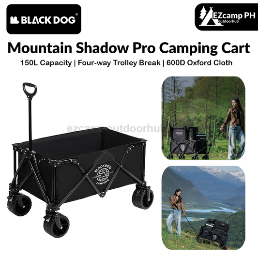 BLACKDOG Mountain Shadow Pro Camping Cart 150 Liters Large Capacity Folding Collapsible Cart Wagon Sundries Detachable Four-way Trolley With Brake