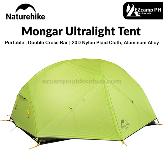 Naturehike MONGAR Series 2 Person 3 Season Camping Backpacking Hiking Ultralight Portable Outdoor Tent Waterproof Windproof 15D 20D Light Weight