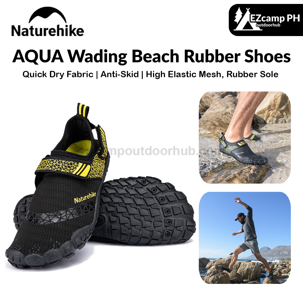 Naturehike AQUA Wading Rubber Shoes Portable Outdoor Men Women Water Shoes Quick Dry Beach Sneakers Seaside Surfing Diving Sneaker Socks Slipper