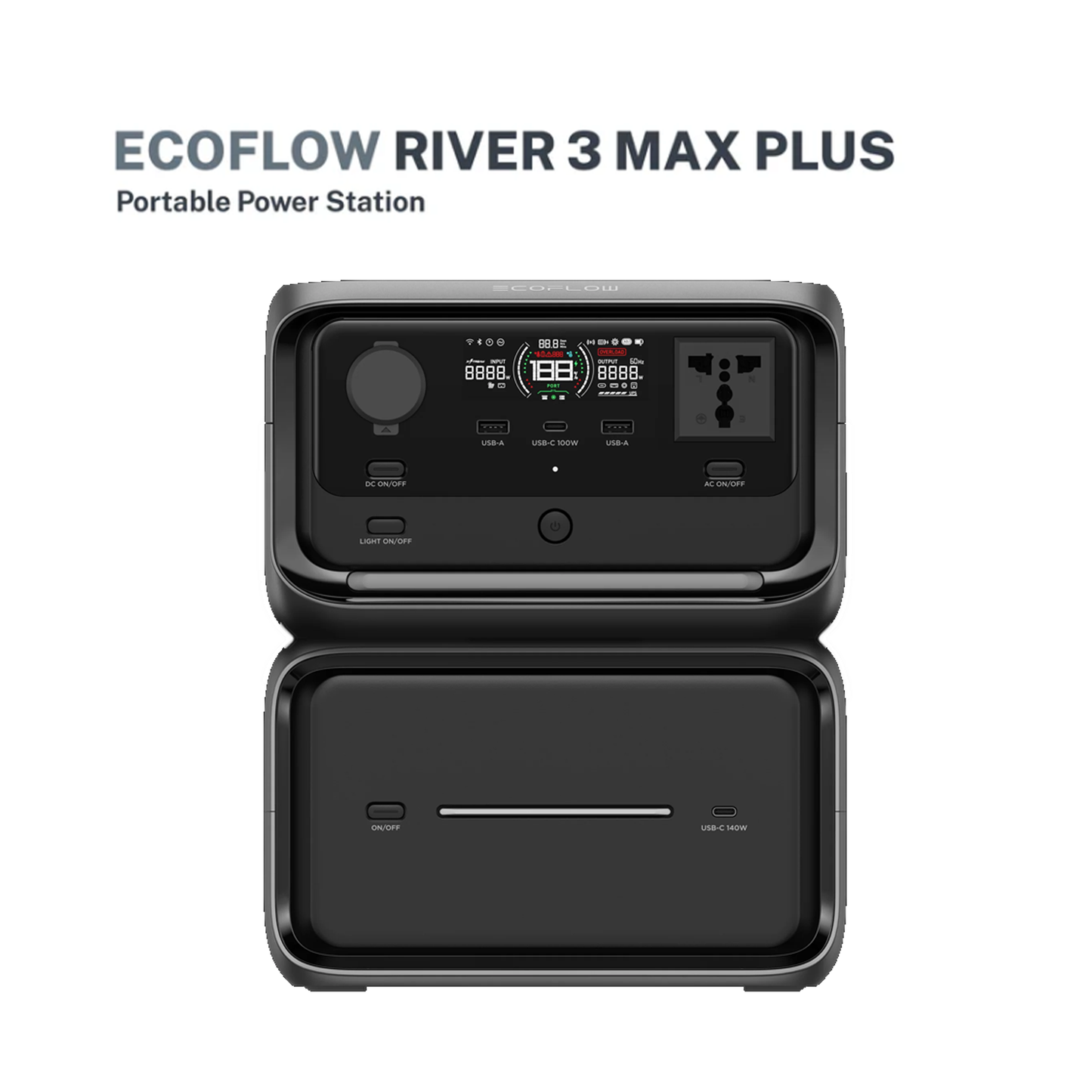 Ecoflow River 3 Max Plus Power Station Portable Home Battery Backup Charging 80% In 1 Hour 600W Up To 1200W With X-Boost Battery Backup