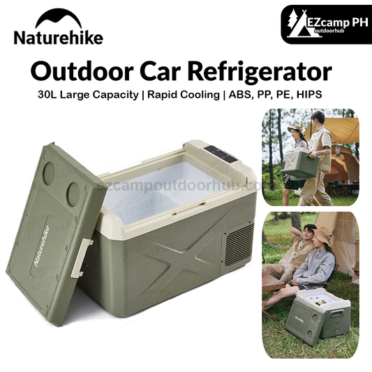 Naturehike Outdoor Car Refrigerator Portable 30L Camping Ice Box Large Capacity Compressor Cooling Fridge Freezer Silent 12V 24V DC or 220V AC 60W Cooler
