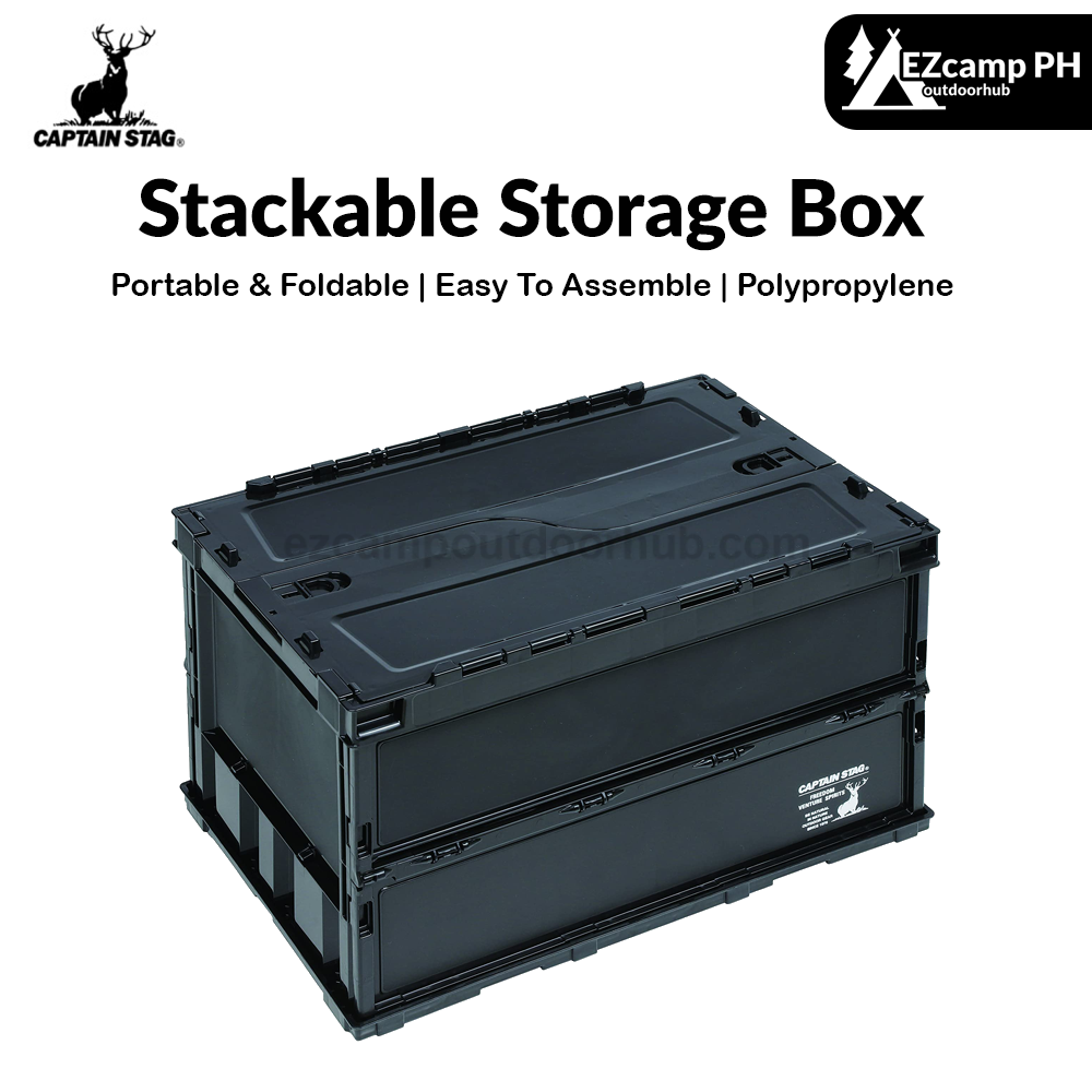 CAPTAIN STAG PP Stackable Storage Box Portable Lightweight Foldable 20 ...