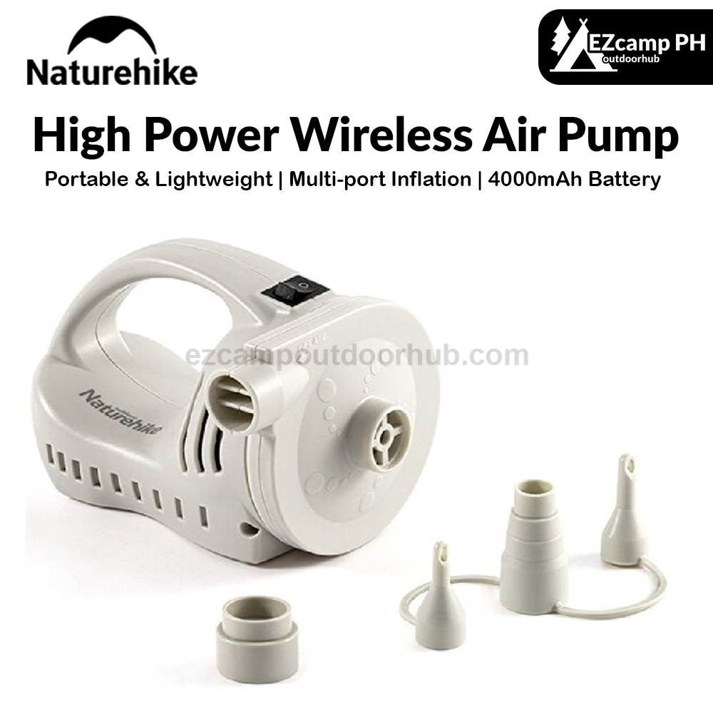 Naturehike High Power Wireless Air Pump For Sleeping Mat Pad Mattress Pillow Inflatable Camping Portable Mini USB Battery Charging Inflate Deflate