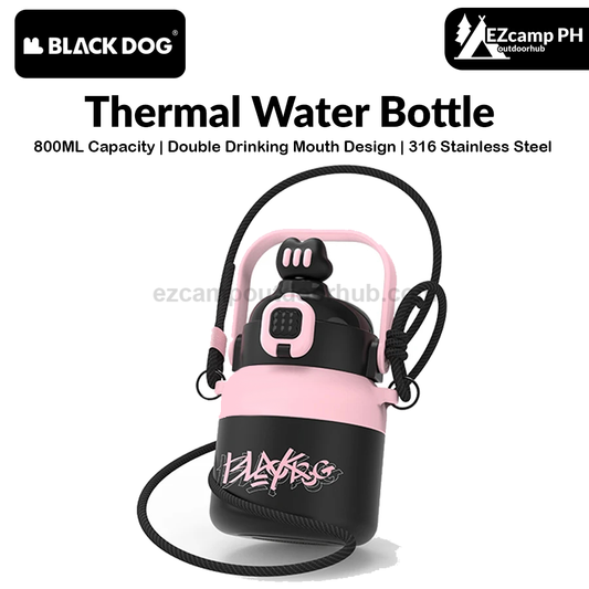 BLACKDOG Thermal Water Bottle 800ML With Straw Portable Insulation Cup Female 316 Stainless Steel High Temperature Resistant Large Capacity Cute Cup Drinkware