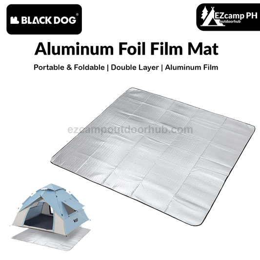 BLACKDOG Outdoor Camping Tent Ground Aluminum Foil Film Moisture Proof Folding Mat 3 Sizes Ultralight Floor  Matting Footprint Ground Sheet Pad Black Dog