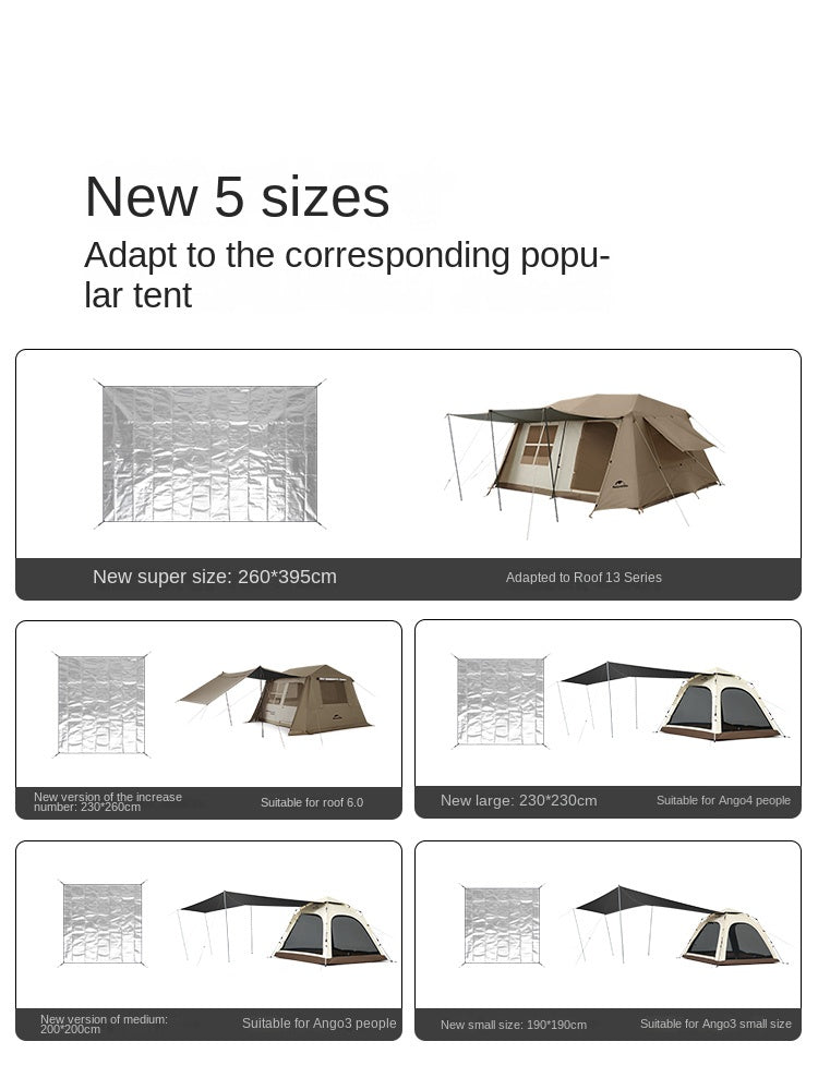 Naturehike Aluminum Foil Floor Mat Moisture Proof Groundsheet 5 Sizes for P-Series ANGO 3 4 VILLAGE 6 13 Mat Waterproof Outdoor Camping Multifunctional Tent Ground Sheet Cover Footprint