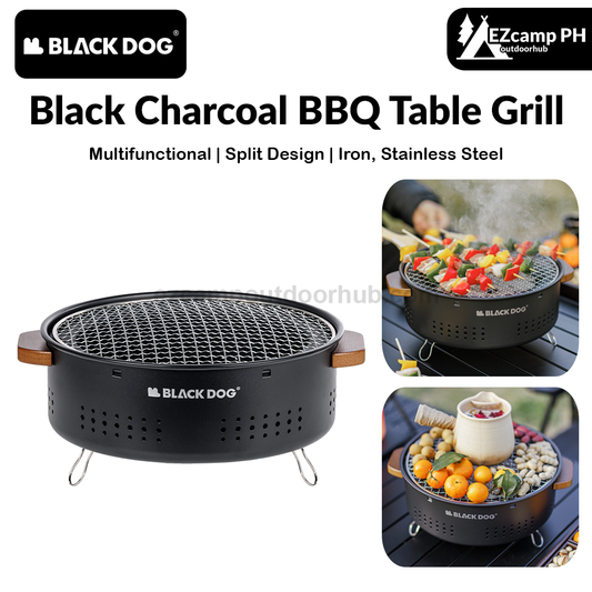 BLACKDOG Black Charcoal BBQ Table Grill Portable Multifunctional Tabletop Mini Desktop Burner Stove Cooking With Storage Bag Outdoor Camping Black Dog