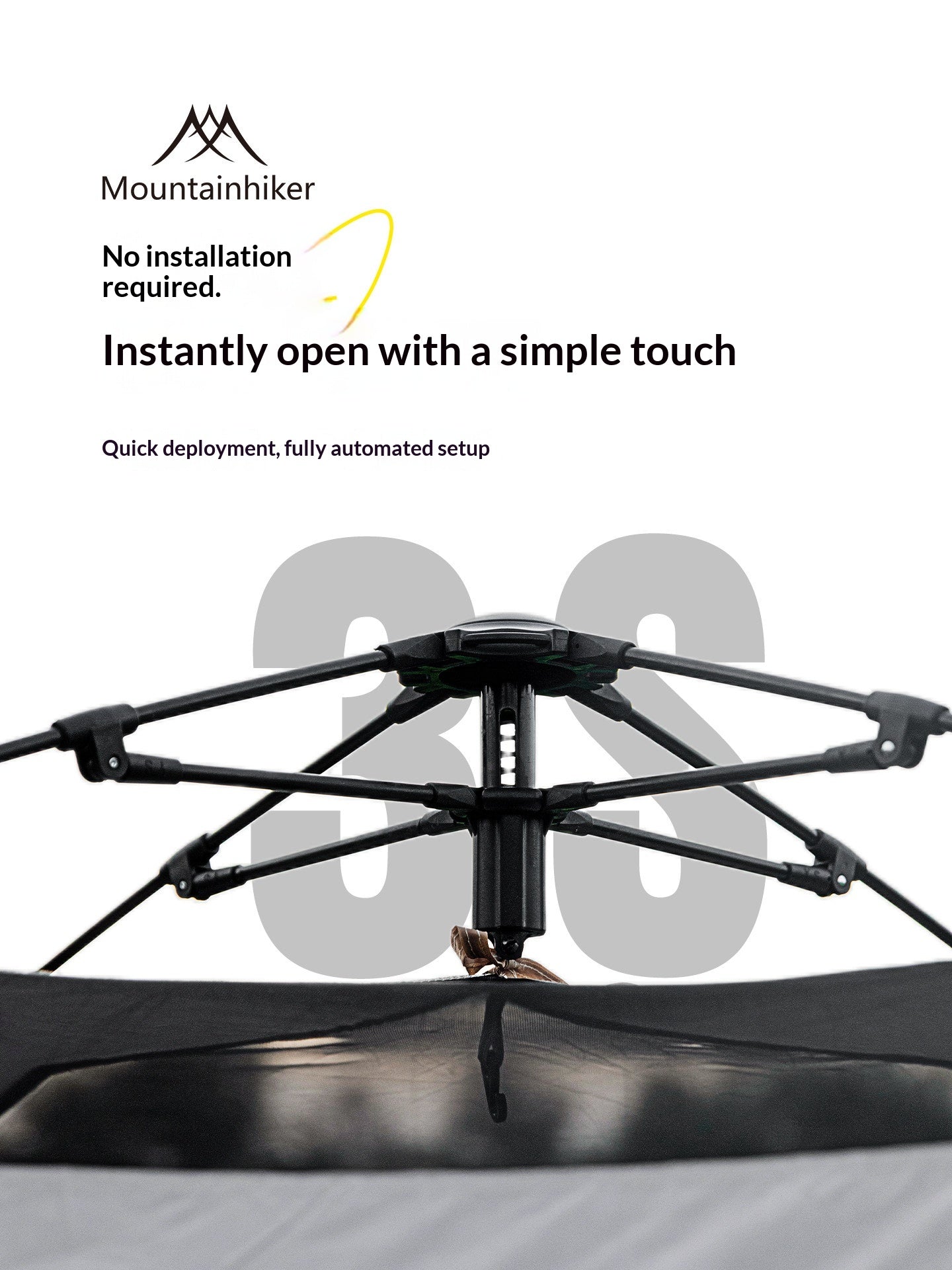 Mountainhiker Fast Fully Automatic Tent Portable Lightweight 2-3 Persons Foldable Entry Level Quick Open Camping Tent Silver Coated Thickened Sunscreen Waterproof PU1500mm Outdoor