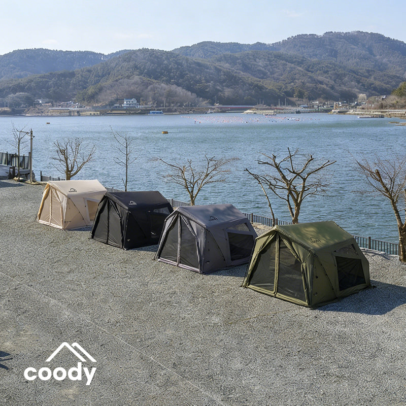 Coody YUSTONA Air Inflatable Tent Portable 2-4 Persons Quick Automatic Opening 4 Season Modern Tech Cotton Inflatable Tent Waterproof Outdoor Camping