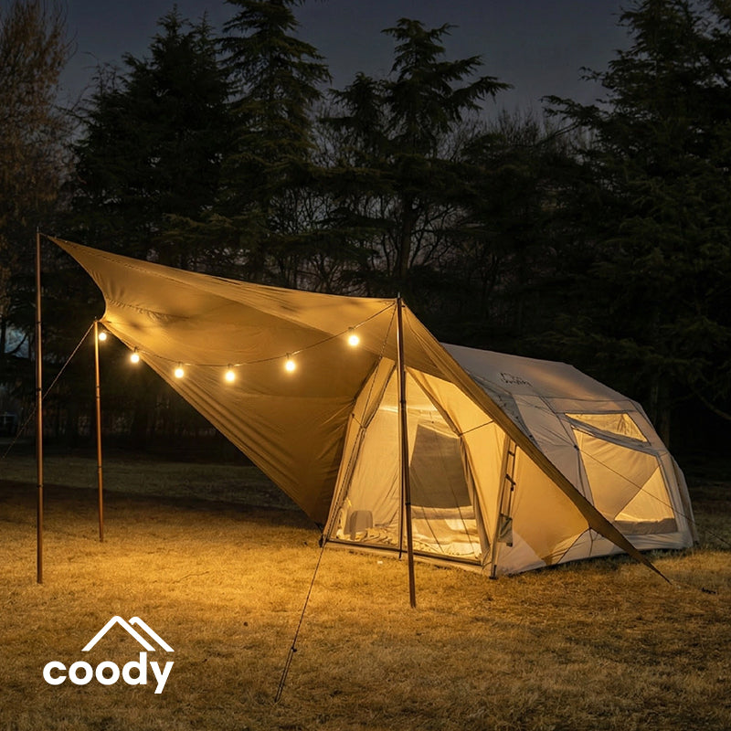 Coody YUSTONA Air Inflatable Tent Portable 2-4 Persons Quick Automatic Opening 4 Season Modern Tech Cotton Inflatable Tent Waterproof Outdoor Camping