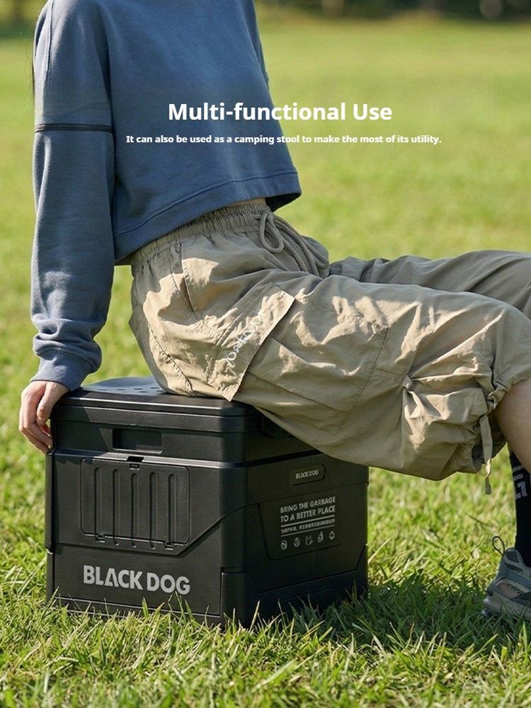 BLACKDOG Outdoor Portable Folding Mobile Toilet Seat Chair Multi-Functional Camping Travel Waste Disposal Storage Container Bin Can PP 200kg Max Load