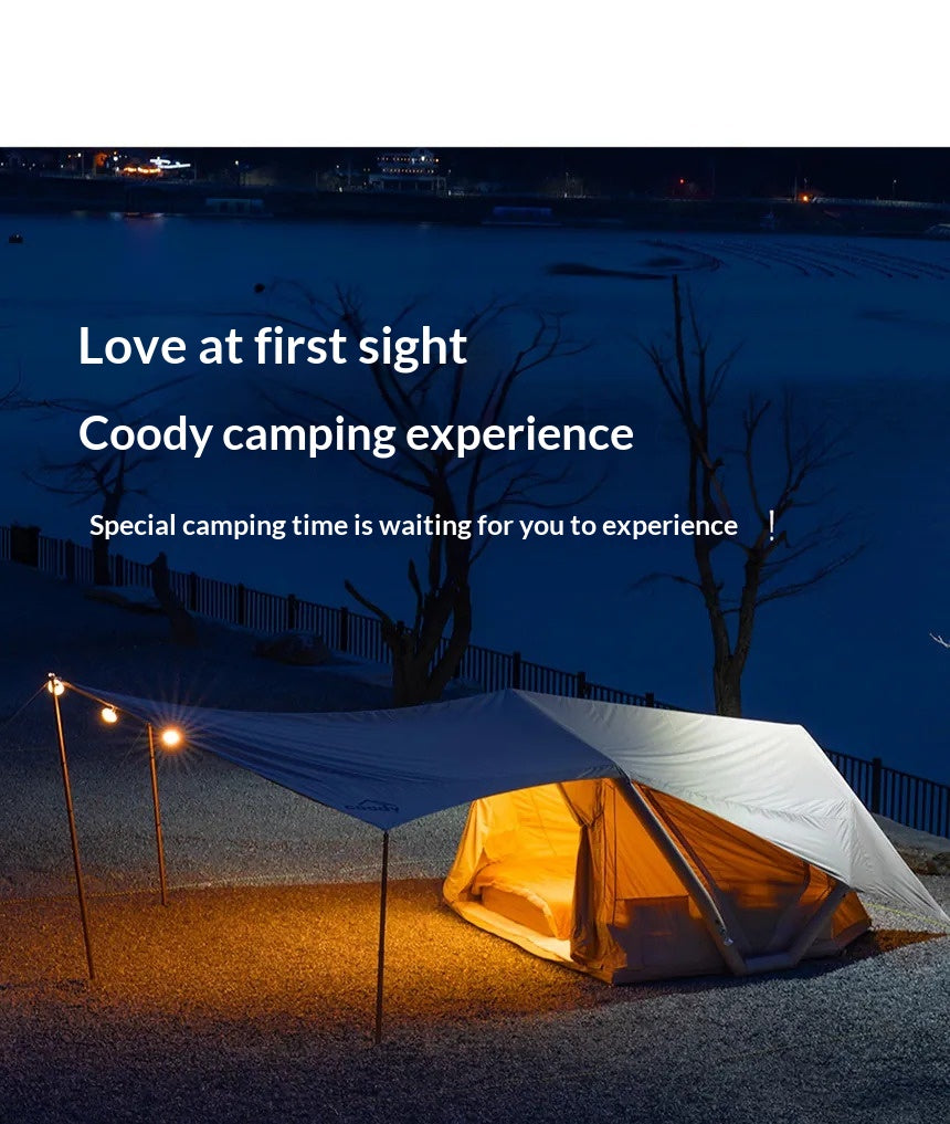 Coody HAVENA Air Inflatable Tent Portable Lightweight 2-4 Persons Spacious Easy Setup Breathable Windows Black Coated Sunscreen Waterproof