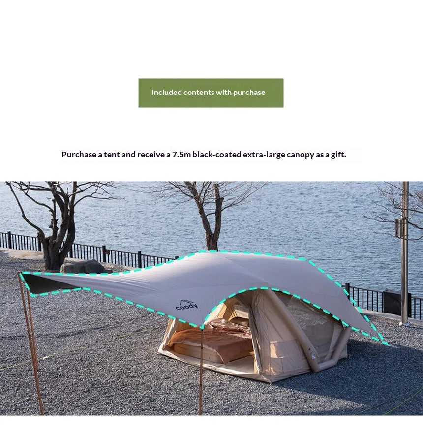 Coody HAVENA Air Inflatable Tent Portable Lightweight 2-4 Persons Spacious Easy Setup Breathable Windows Black Coated Sunscreen Waterproof