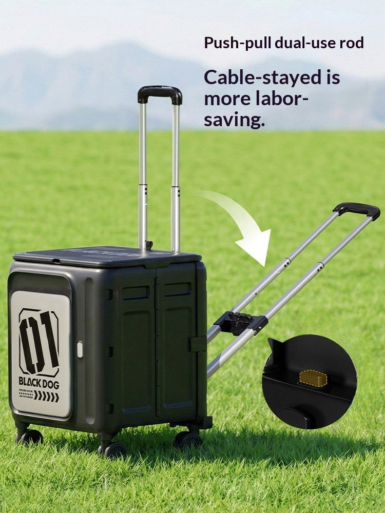 Blackdog Multifunctional Folding Storage Cart Portable Collapsible Trolley 60L Large Capacity Multipurpose Table Storage 2 Door Design Outdoor Camping
