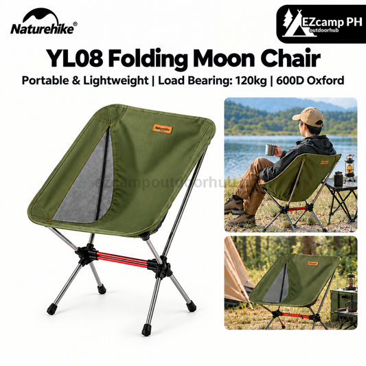 Naturehike YL08 Folding Moon Chair S Size Portable Ultralight 878g up to 120kg Max Load Aluminum Alloy 600D Oxford Cloth Hiking Travel Outdoor Camping