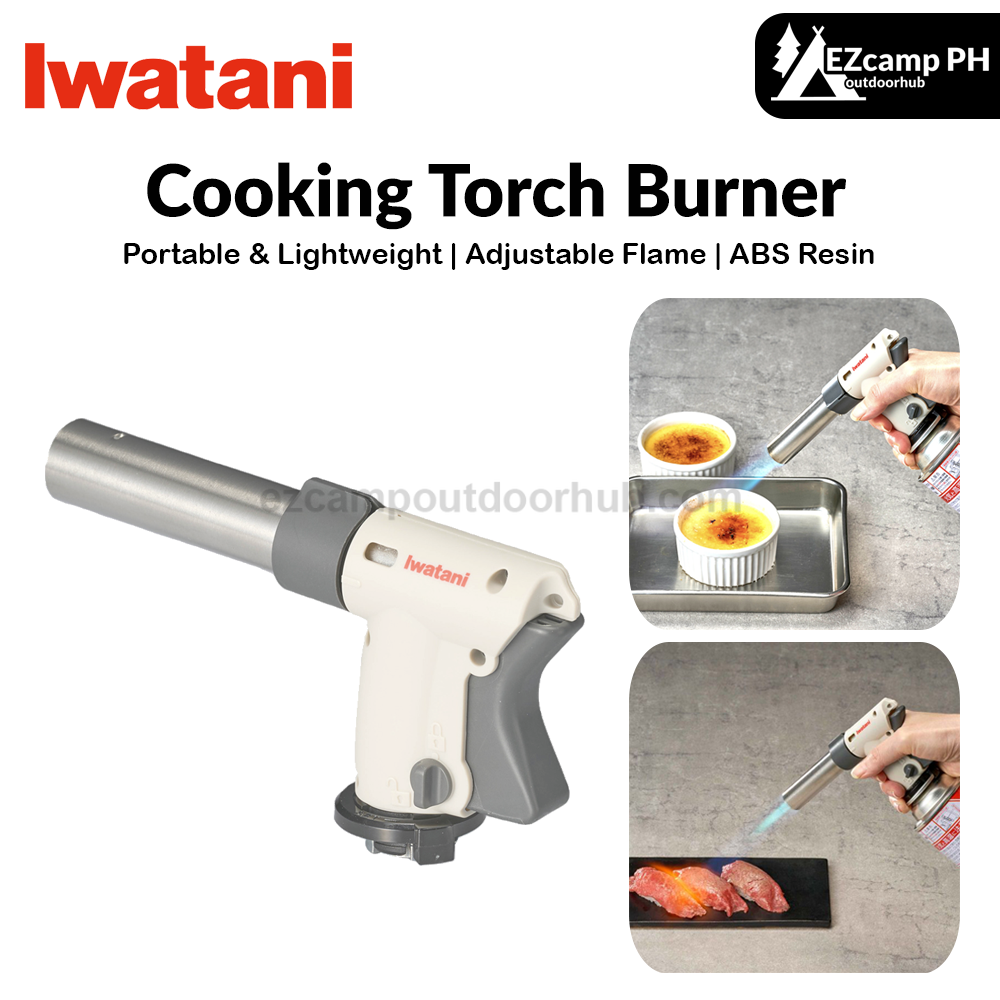 Iwatani CB-TC-CKWH Cooking Torch Burner Portable Lightweight Cassette Gas Grilling Master Butane Fire Gun Lighter Flamethrower Adjustable Flame