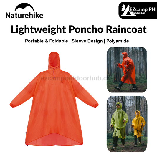 Naturehike Lightweight Poncho Raincoat Portable Foldable Unisex Sleeve Design Waterproof Outdoor Camping Hiking Cycling Travel Mountaineering