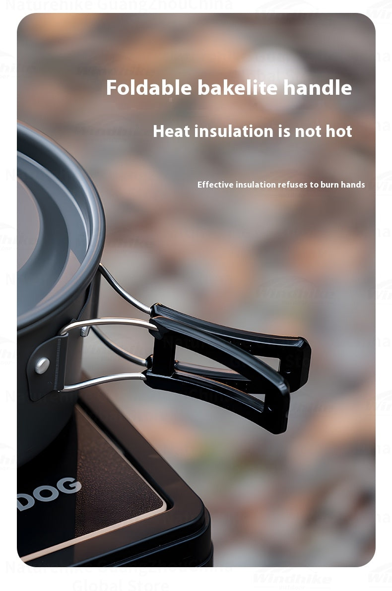 Blackdog Camping Cookware Set Portable Lightweight Multipurpose Cooking Aluminum Alloy Large Capacity Frying Pan Water Pot Storage Tableware Kitchenware