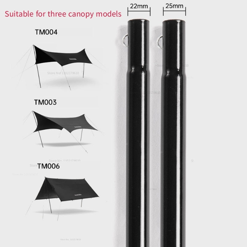 BLACKDOG by Naturehike Canopy Iron Pole Rod 2.4m Length 4 Section 22mm 25mm Diameter Steel Iron Heavy Duty Outdoor Camping Portable Awning Tarp Pole