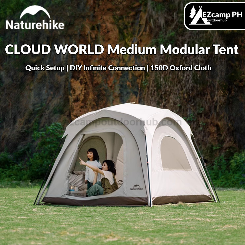 Naturehike CLOUD WORLD Medium Modular Tent Automatic Quick Setup Stand-Alone Canopy Or Bedroom Tent DIY Unlimited Connection 150D Oxford Cloth Glass Fiber