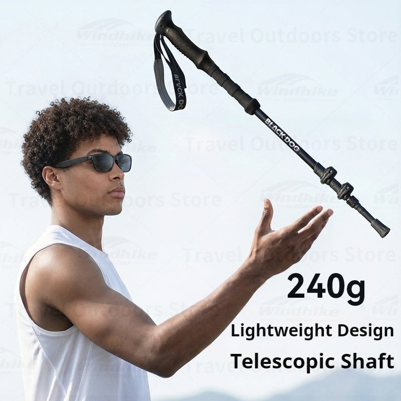 BLACKDOG Telescopic Trekking Pole Lightweight Aluminum Alloy Hiking Sticks Climbing Walking Stick Adjustable Wristband Design Mountaineering Gear