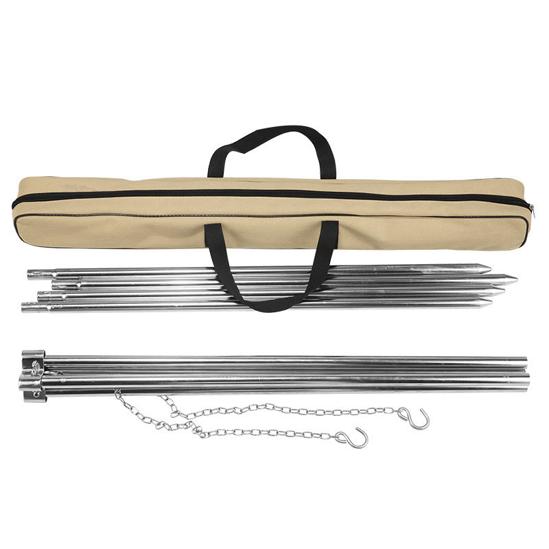 Campingmoon MT-130 Stainless Steel Quadpod Large Four-legged Dutch Pot Bracket Hanger Heavy Duty Cooking Tetrapod Hanging Pot Cookware Utensil