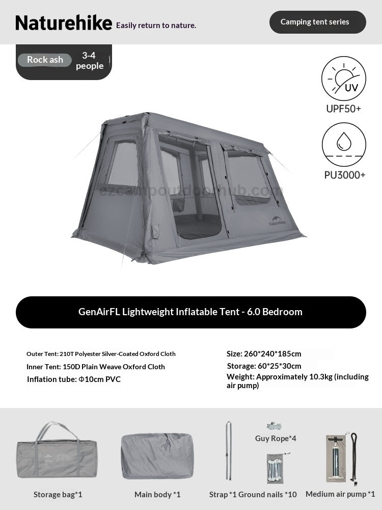 Naturehike 2026 AIR FL 13.0 / 6 0 / 3.0 Modular Tent Portable 6-8 Persons Air Inflatable Camping Tent Multiple Setups TPU Panoramic Sunroof Outdoor