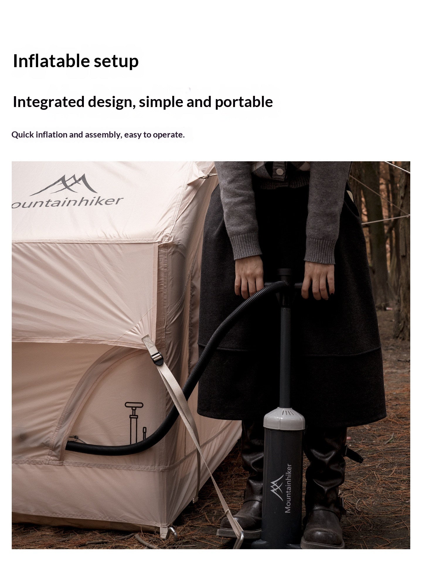 Mountainhiker STARRY SKY AIR 12 Inflatable Tent 5-8 Persons Panoramic Sunroof Large 12m² Interior Space 4 Sided Breathable Windows Waterproof Outdoor