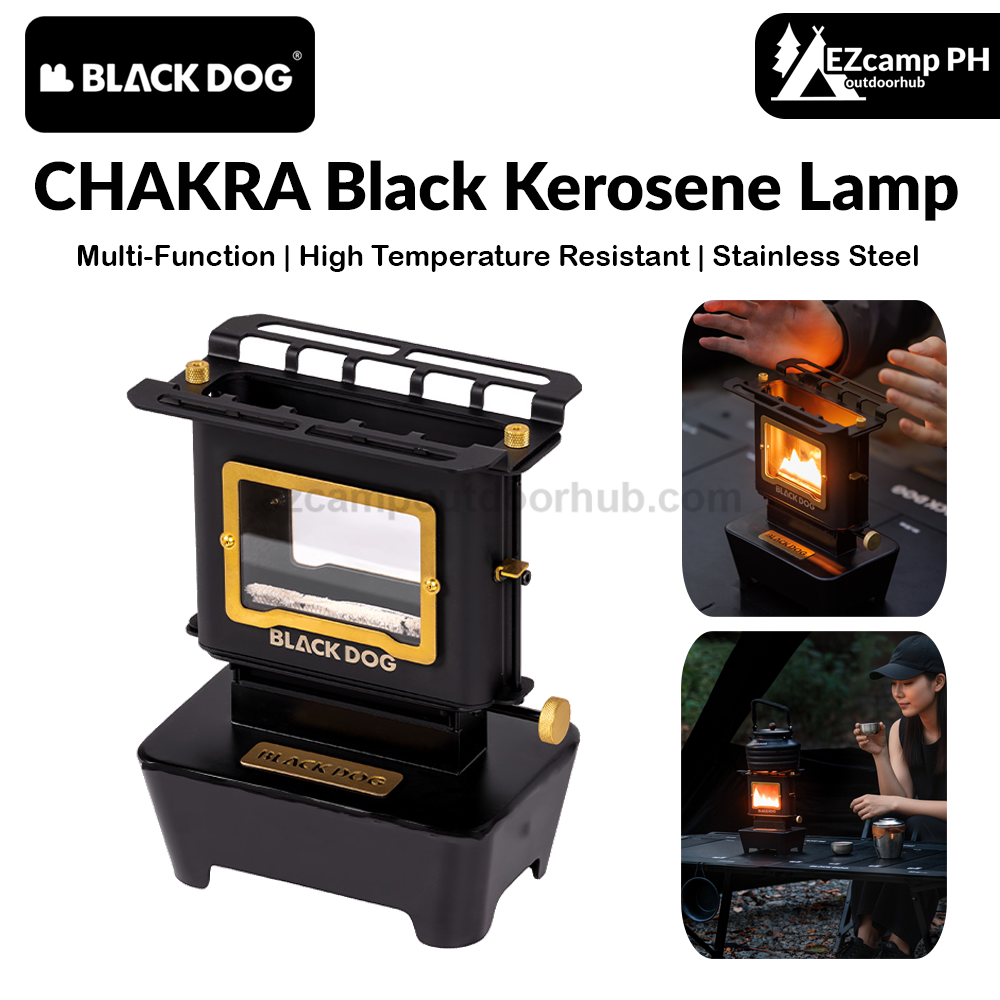 Blackdog CHAKRA Black Kerosene Lamp Portable Multifunctional Stainless Steel Mini Tabletop Cooking Stove Aesthetic Vintage Style Outdoor Camping Table Lantern Heater