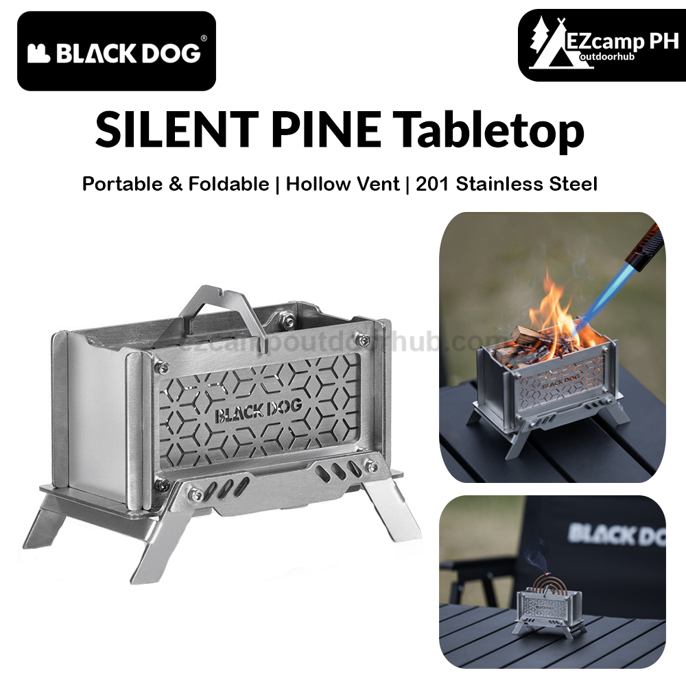 Blackdog SILENT PINE Tabletop Mini Firewood Incense Aroma Burner Stainless Steel Mosquito Coil Burning Rack Fire Viewing Aesthetic Outdoor Accessories