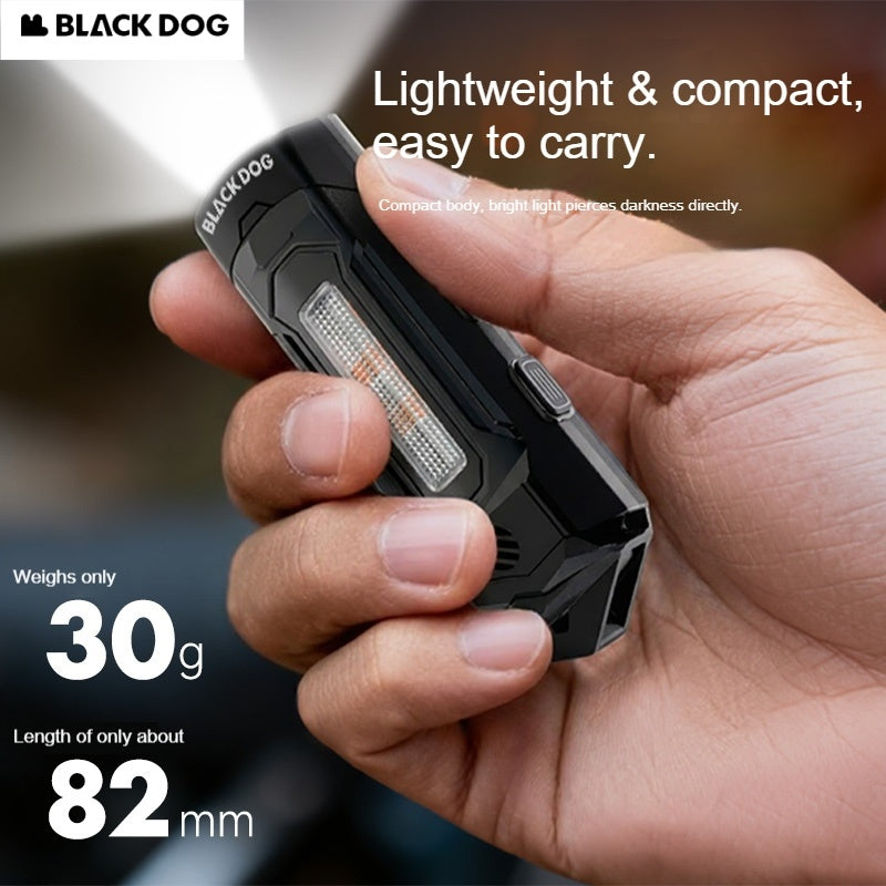 Blackdog EDC Mini Pocket Flashlight Portable Ultralight Tactical LED Flash Light Survival Emergency Multi-Functional Outdoor Lamp USB C Charging