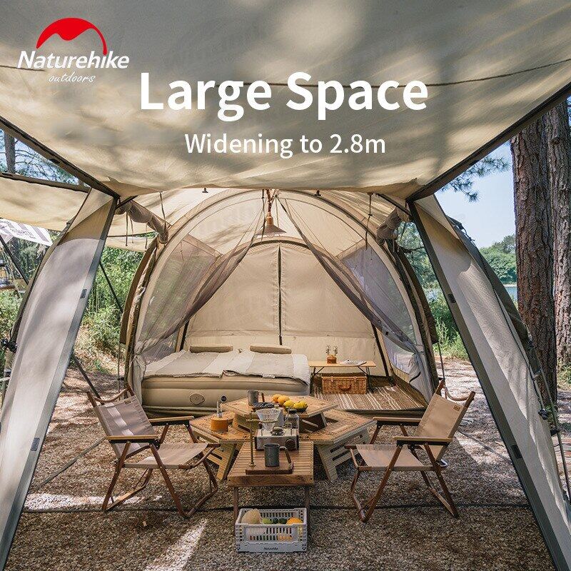 Naturehike ARIES Series ALPHA Outdoor Tunnel Type Camping Glamping Tent PU2000mm 4 to 6 Person Family Tent One Bedroom One Living Room 4 Seasons
