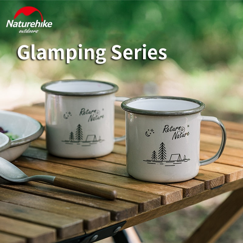Naturehike Enamel Tableware Plate Cup Dish Bowl Outdoor Camping Cooking Equipment Travel Picnic Dinner Soup Bowl Water Cup Glass Ceramic