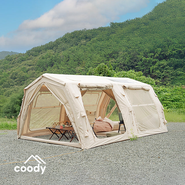 Coody FAMILIA AIR 17.2 PRO Inflatable Air Tent Large Family Camping Tent 4 Sided Mesh Windows Waterproof Glamping Shelter Easy Setup Outdoor Tent