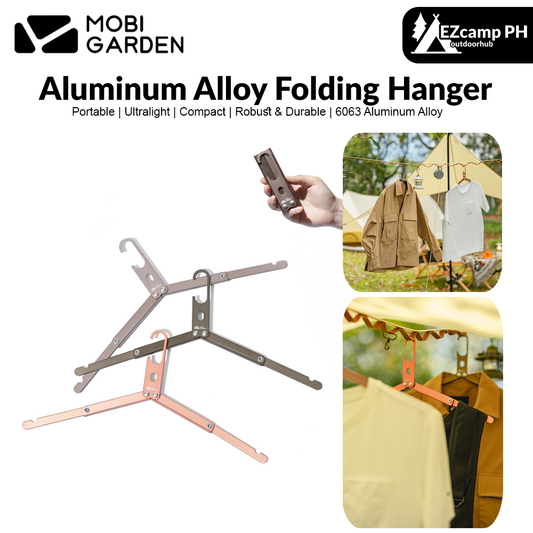 MOBI GARDEN Portable Aluminum Alloy Folding Hanger Ultralight Scalable Foldable Compact Hanger Outdoor Hanging clothes