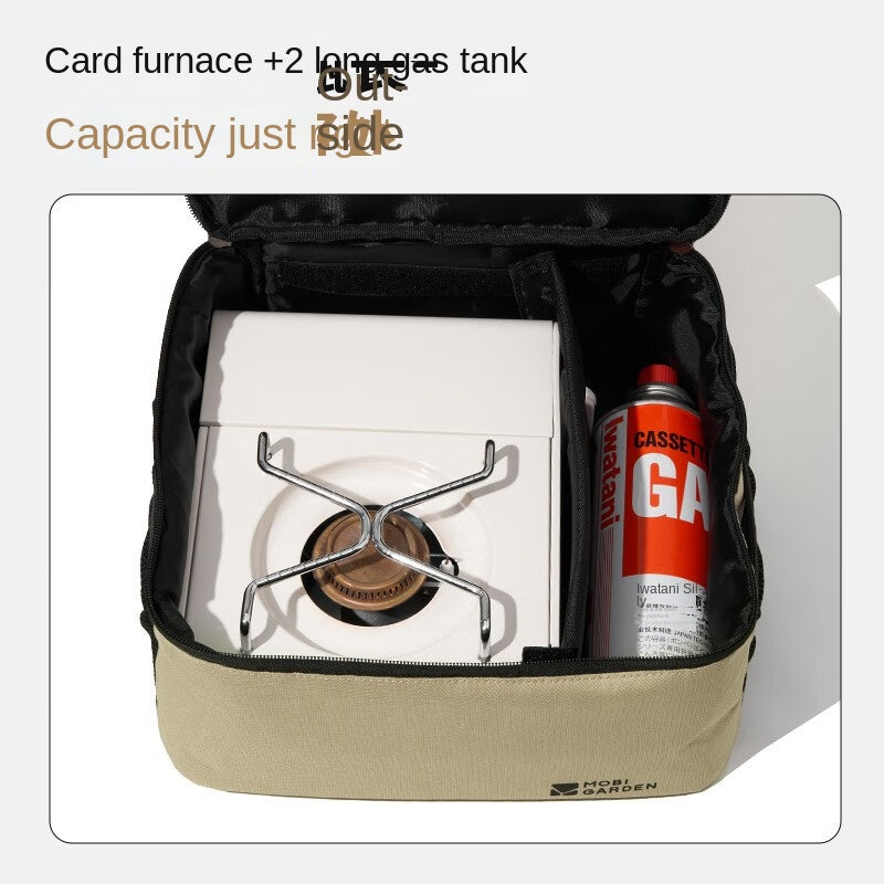 Mobi Garden Portable Butane Camping Stove Storage Bag Cover Multipurpose Cassette Foldable Shock Absorption Adjustable Internal Space Carry Bag