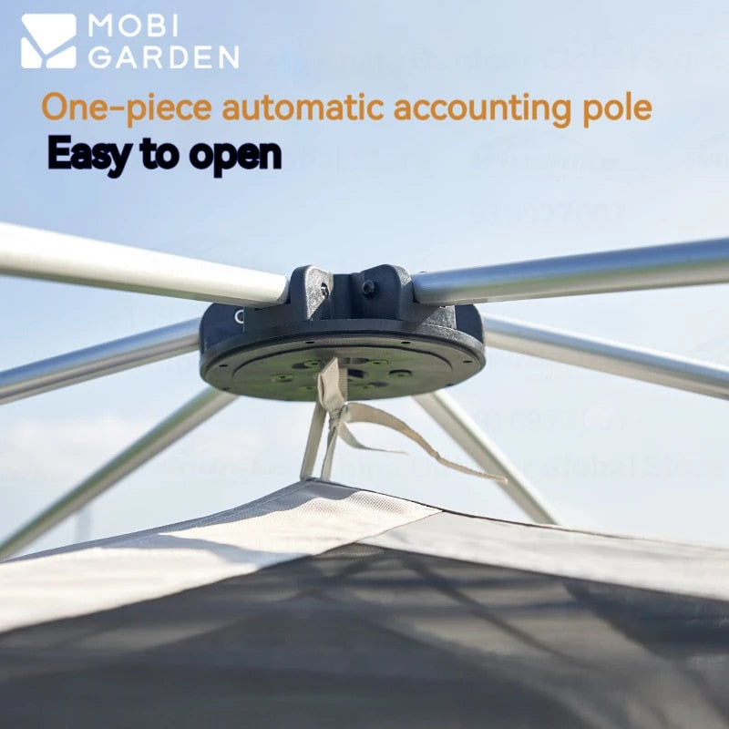 Mobi Garden HOLIDAY Series 8.9 Fast Automatic Cabin Style Tent for 5-6 Person Waterproof Black Vinyl Coated Sunscreen