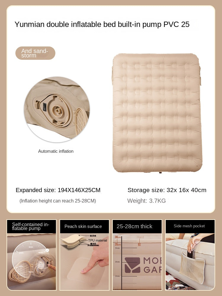 Mobi Garden Automatic Inflatable Mattress Outdoor Integrated Self-Inflating Tent  Sleeping Heightened Air Cushion Bed Pad Built-in Electric Pump