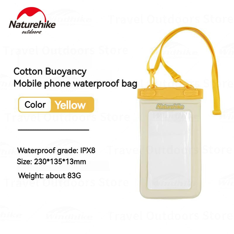 Naturehike Aqua Sealed Waterproof Smartphone Bag 50m Deep Touch Screen Hanging Neck Buoyancy Storage Dry Bag Cellphone Case Cover PVC Film Protective