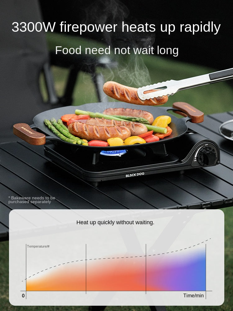 Blackdog Super Slim Black Canister Stove Portable Outdoor Camping Gas Cassette Burner 3300W Firepower Magnetic Valve Nozzle Butane With Storage Case