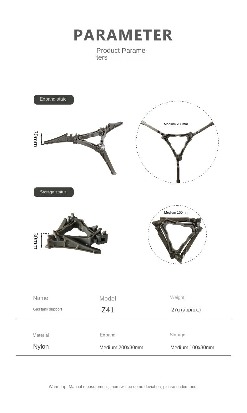 Campingmoon Z41 Butane Canister Mounting Bracket Universal Foldable Tripod Stand 110g 230g 450g Camping Threaded Screw Type 250g Standard Nozzle Type