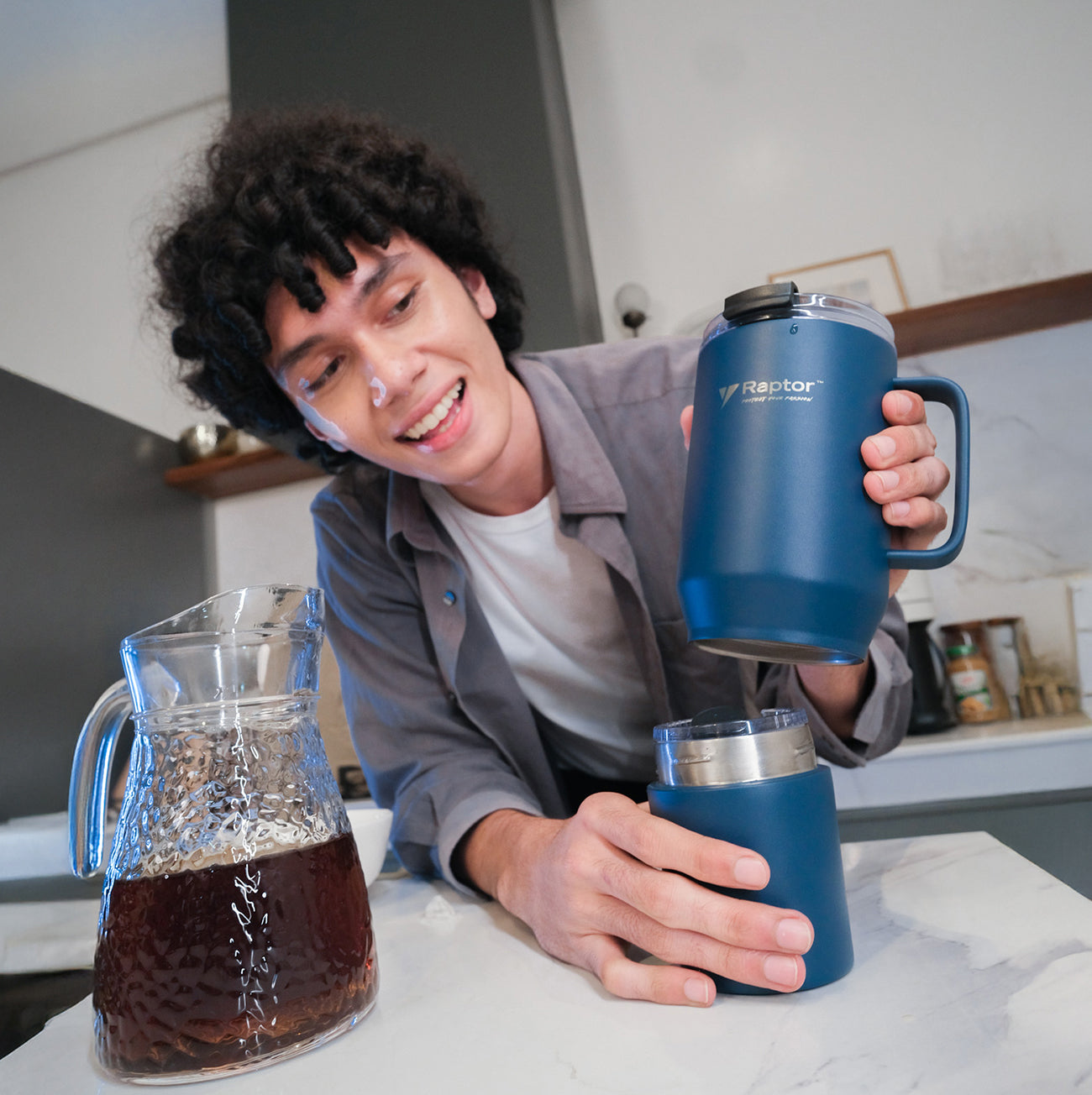 Raptor FUSION 28oz Tumbler 2-in-1 Double-Wall Vacuum Insulated Tumbler Double Decker Drinkware Hot And Cold Leak Proof On the Go Water Bottle